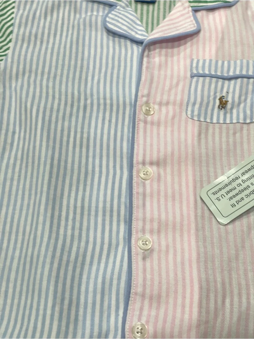 Polo Ralph Lauren Striped Pajama Set NWT Kid’s Size 6 Blue,green,pink